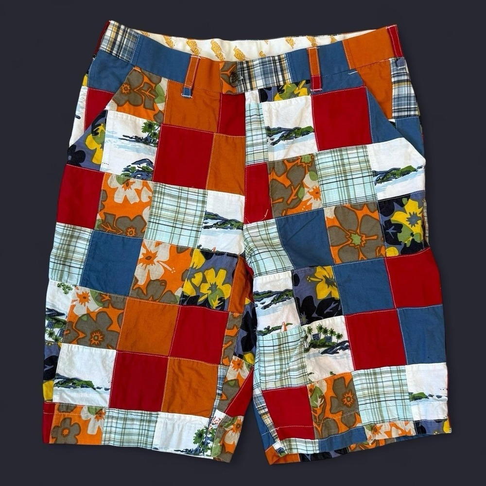 Loudmouth Golf Multicolor Patchwork Shorts Men's Size 32x11 Casual Sportswear
